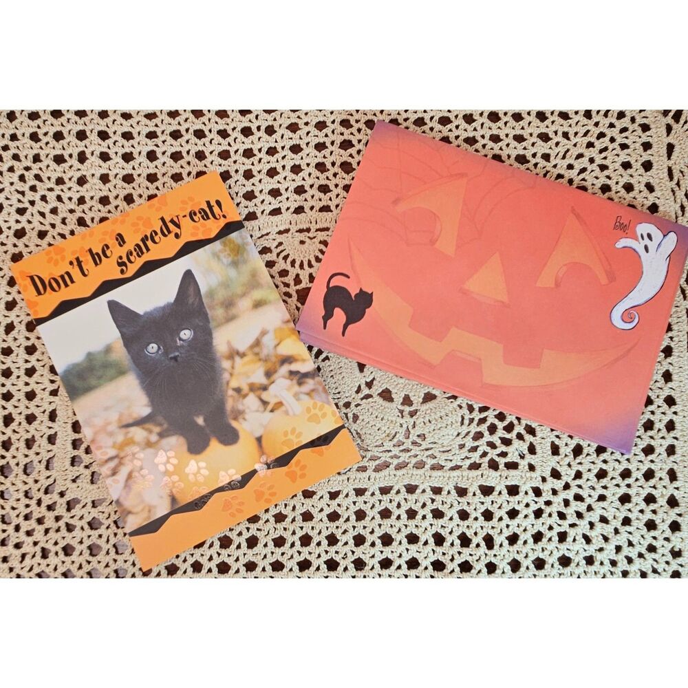 Pack of 13 "Don't be a scaredy..."Halloween Greeting Cards & Envelopes 5" x 7"
